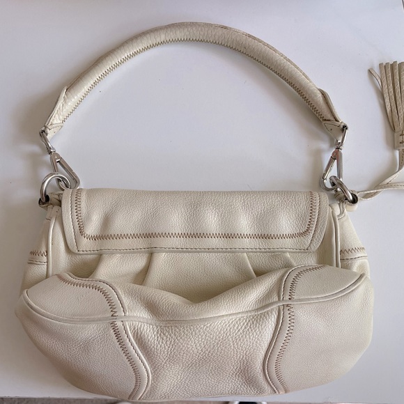 PRADA Shoulder Purse with Taupe Leather Body and Silver Hardware- Vintage - Picture 5 of 9